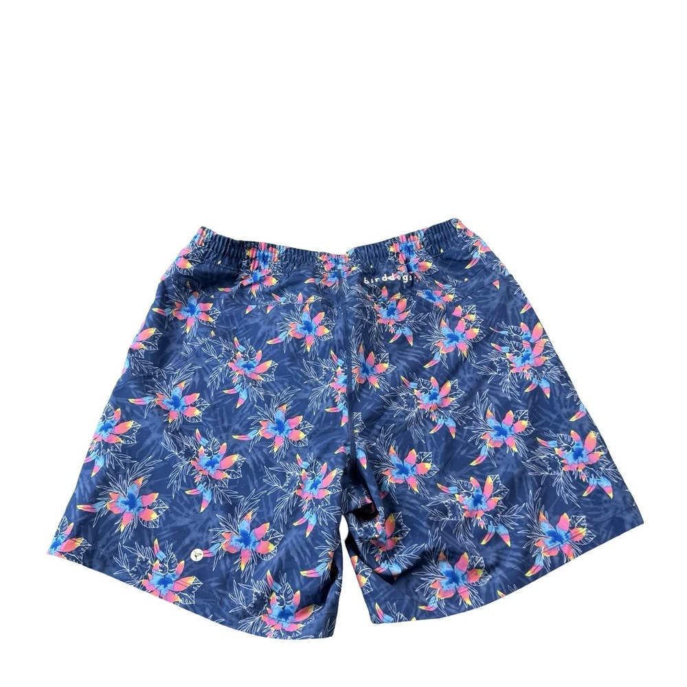 Birddogs Blue Pink Floral Lined Mens Athletic Performance Shorts Large 7in